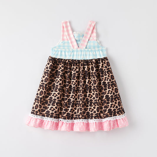 Girls Summer Cheetah Print Camper Dress
