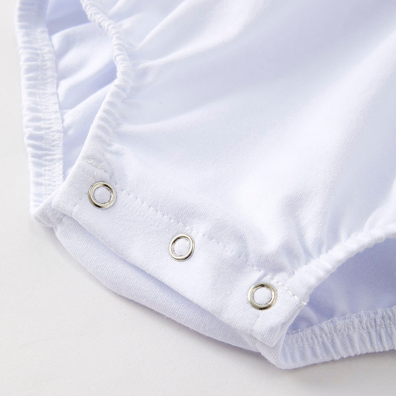 Baby Girls July 4th Flag Smocked Embroidered Bubble Romper