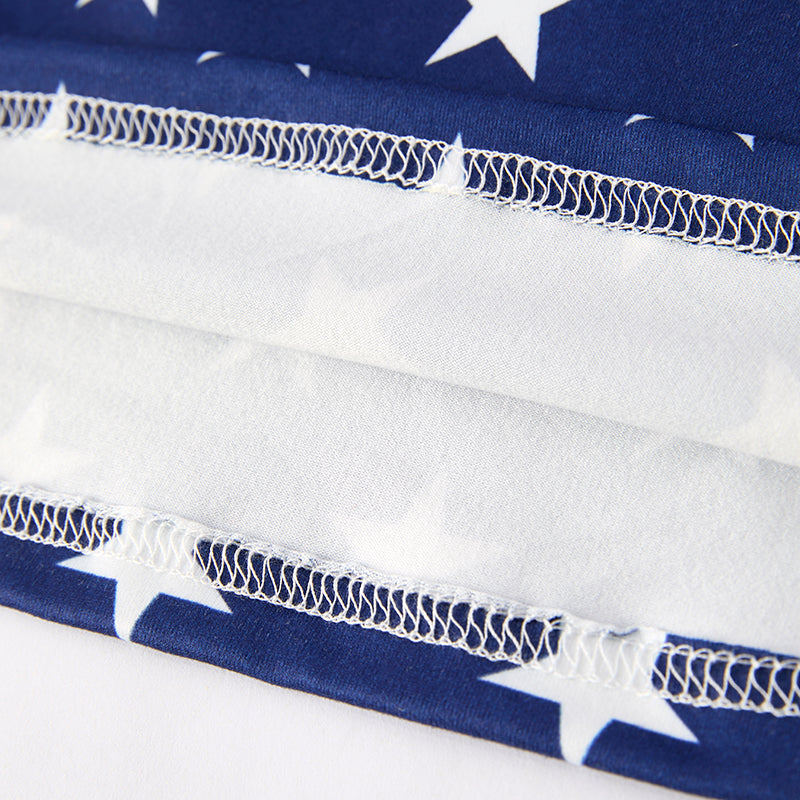 Girls July 4th Red Navy Star Bow Slip Dress