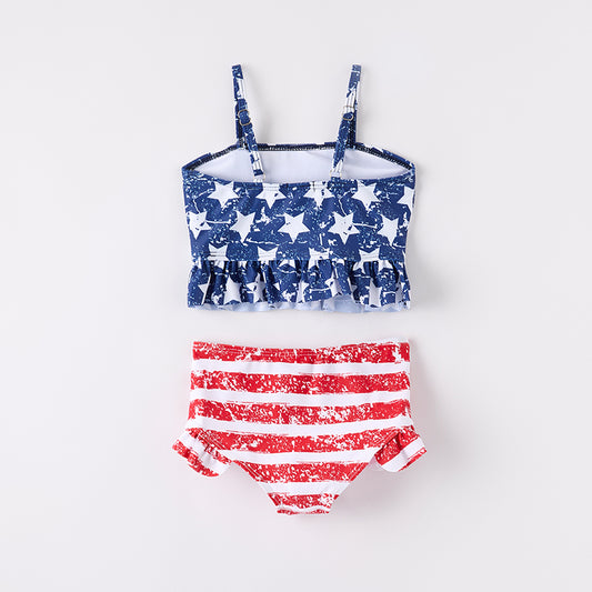 Girls 2 Pieces Summer July 4th Boutique Cute Swimsuit