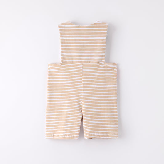 Baby Boys Farm Smocked Embroidered Stripes Romper