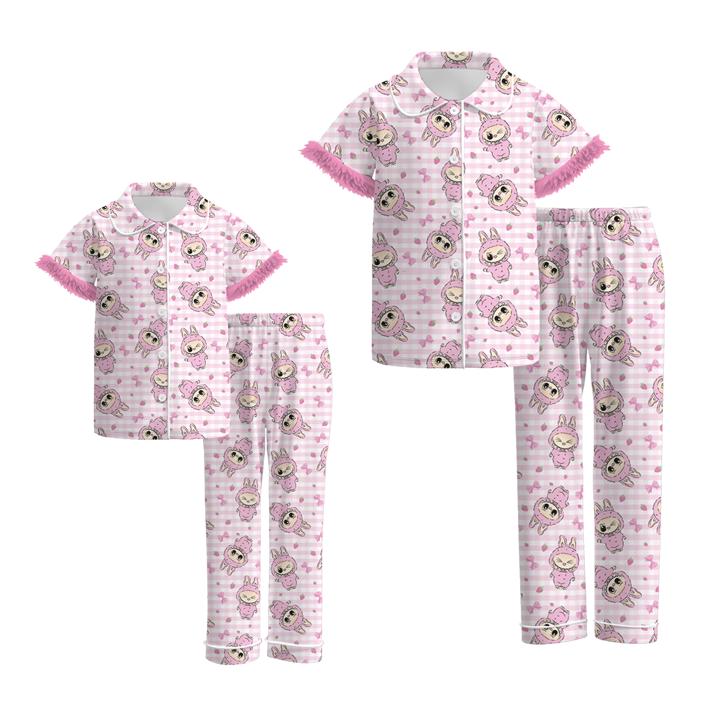 Mommy And Me Fall Labubu Cozy Fur Pajamas Set