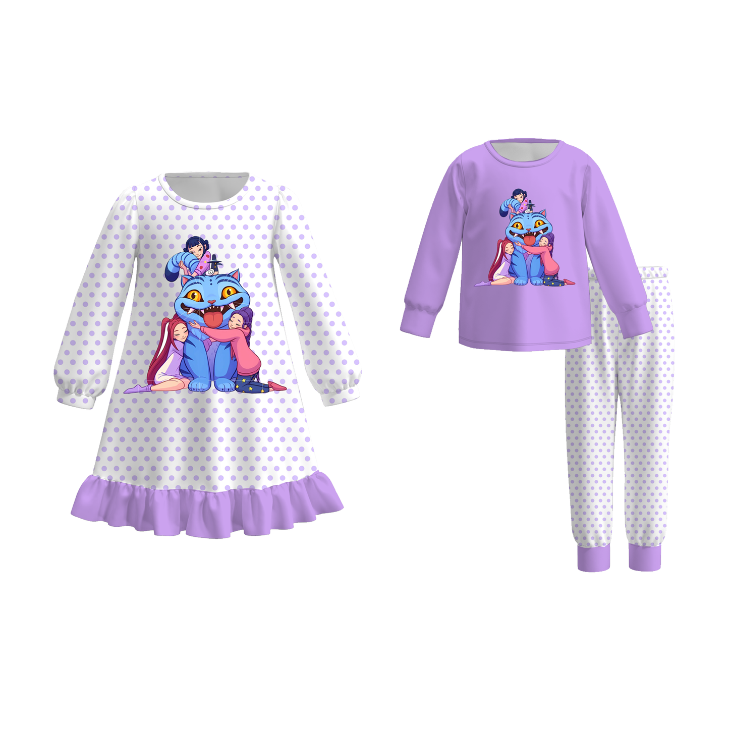 2025 Fall Winter Kpop Demon Hunter Pajamas Dress Set