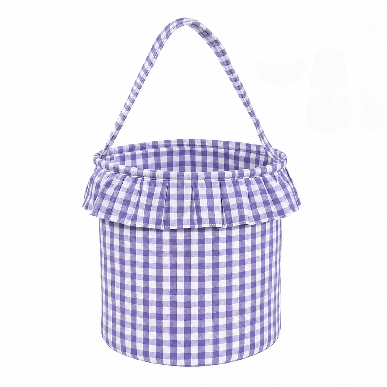Personalized Halloween Trick or Treat Basket for Kids – Custom Name, Embroidered Patch & Gingham Candy Bucket