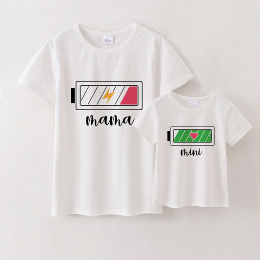 Mother's Day MAMA MINI Cute Print Cotton T-Shirt