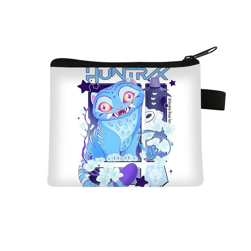 K-Pop Demon Hunters Anime Printed Mini Coin Purse Cute Small Wallet Portable Key & Card Holder