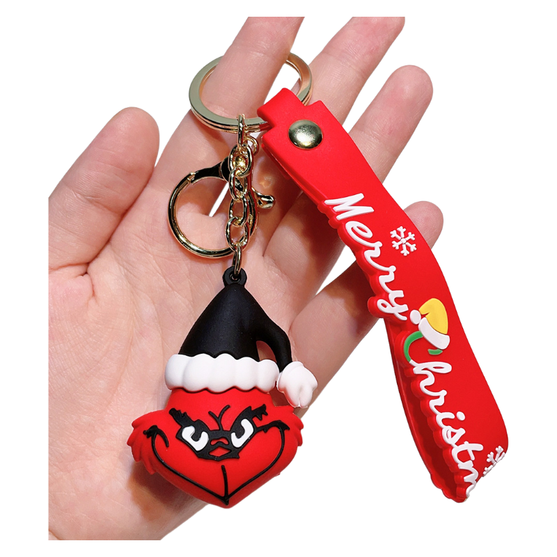 2025 Christmas Grinch Silicone Keychain Plush-Inspired Bag Charm & Accessory