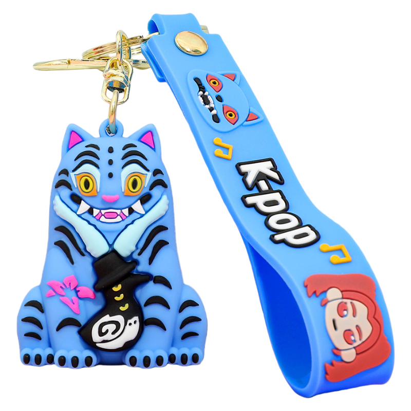 New K-Pop Demon Hunters Silicone Keychain Backpack Charm Trendy Merchandise