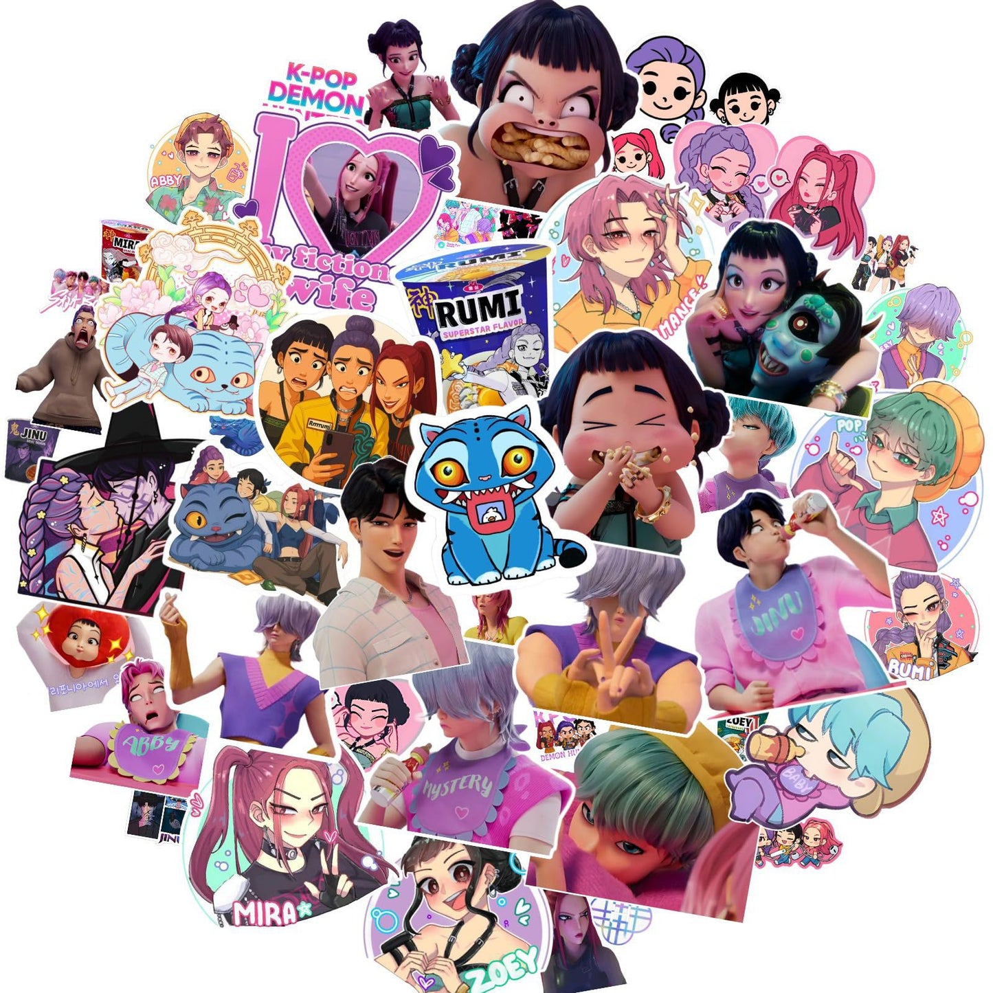 KPOP Huntrix Demon Hunter Girl & Boy Stickers Cartoon Character Decals DIY Scrapbooking & Craft Supplies