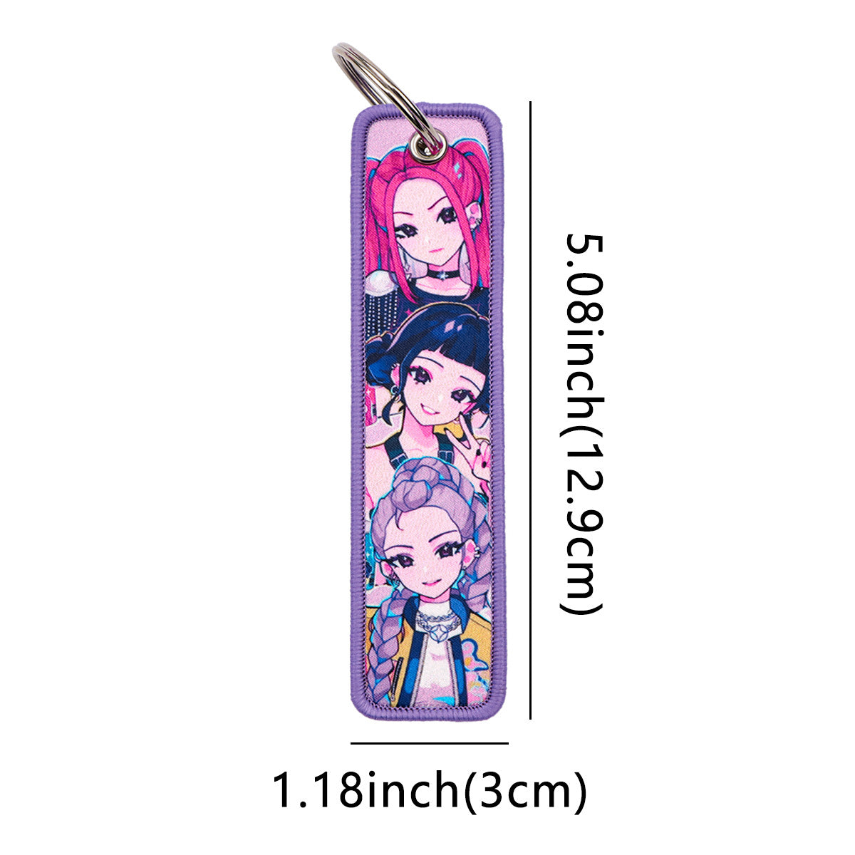 Kpop Demon Hunters Woven Keychain Anime Fabric Bag Charm Accessory
