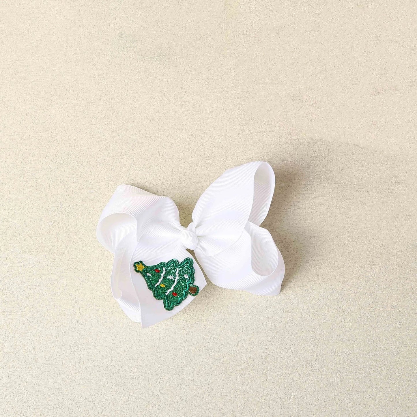 2025 Christmas Embroidered Hair Bows Santa Claus Snowman Christmas Tree Holiday Hair Clips for Girls