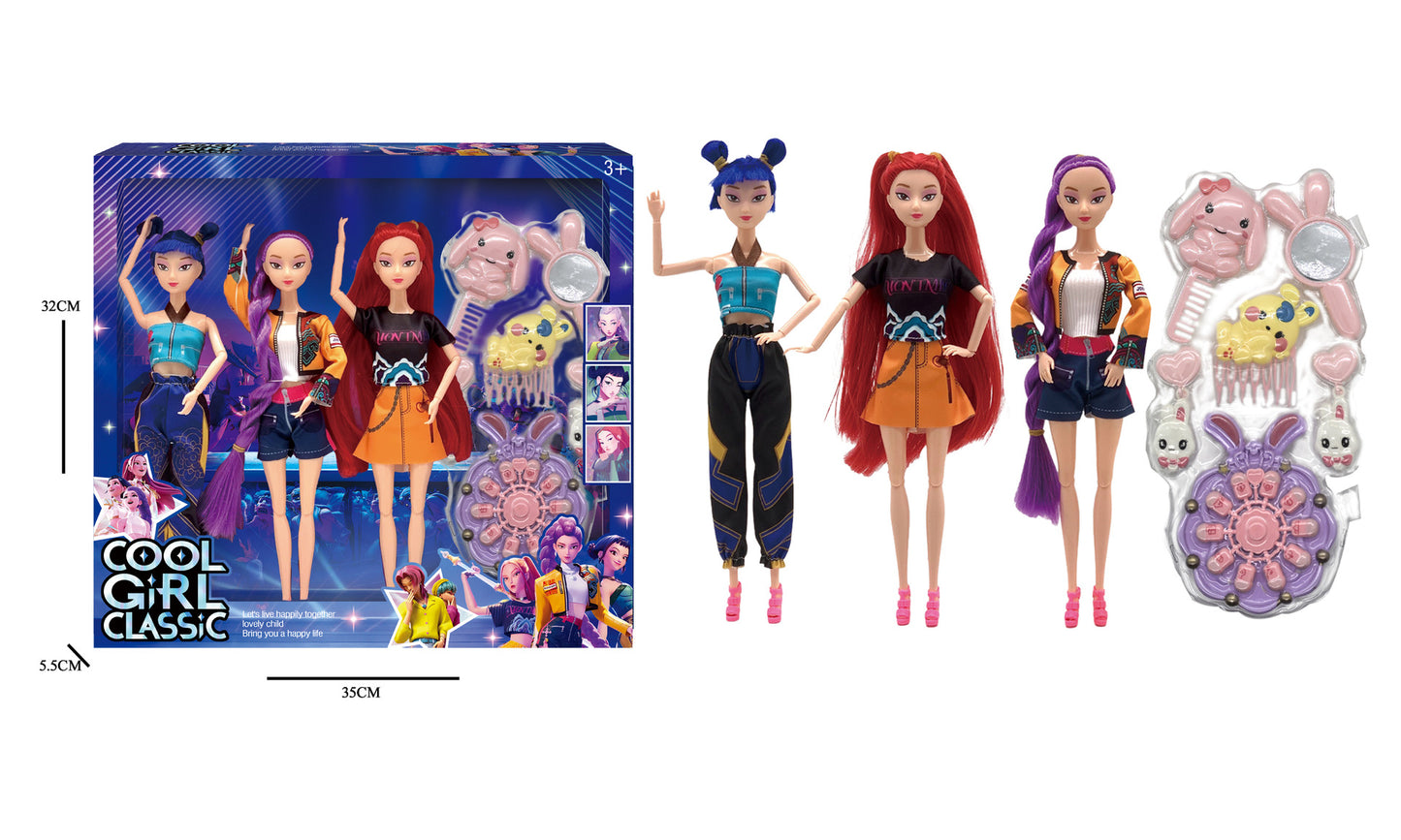 Kpop Demon Hunters Dolls Set Rumi Mira & Zoey Vinyl Figures Collectible Toy