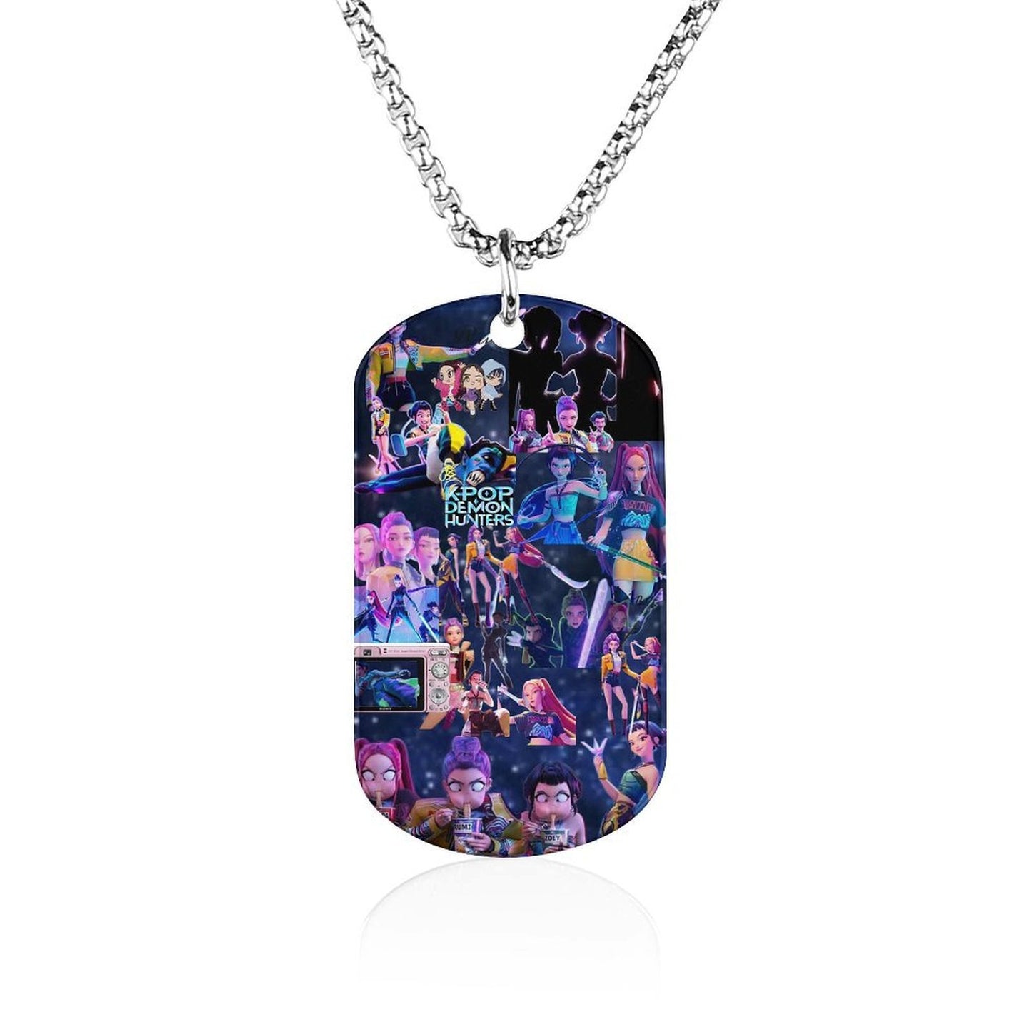K-Pop Demon Hunters Stainless Steel Pendant Necklace Cartoon Anime Jewelry Accessory
