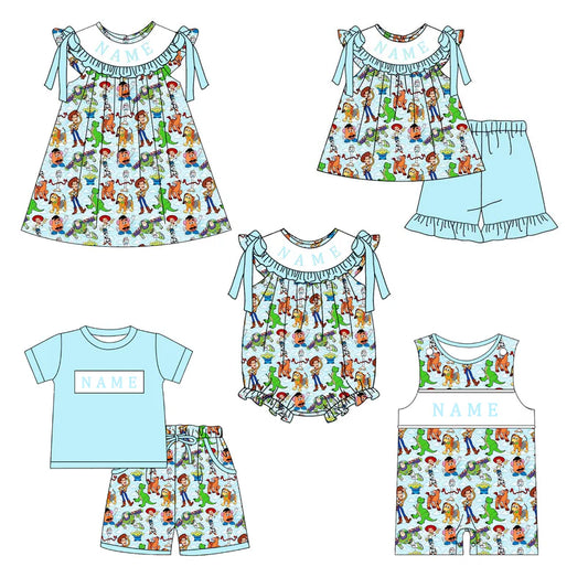 Personalized Name Smocked Embroidered Kids Outfit Set – Custom Name Boutique Clothing