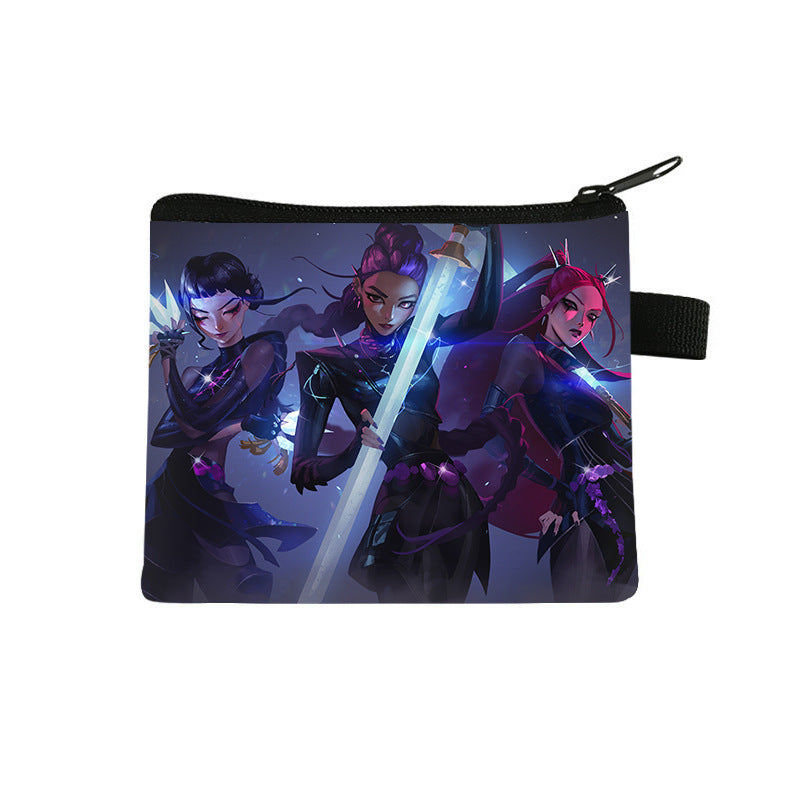 K-Pop Demon Hunters Anime Printed Mini Coin Purse Cute Small Wallet Portable Key & Card Holder