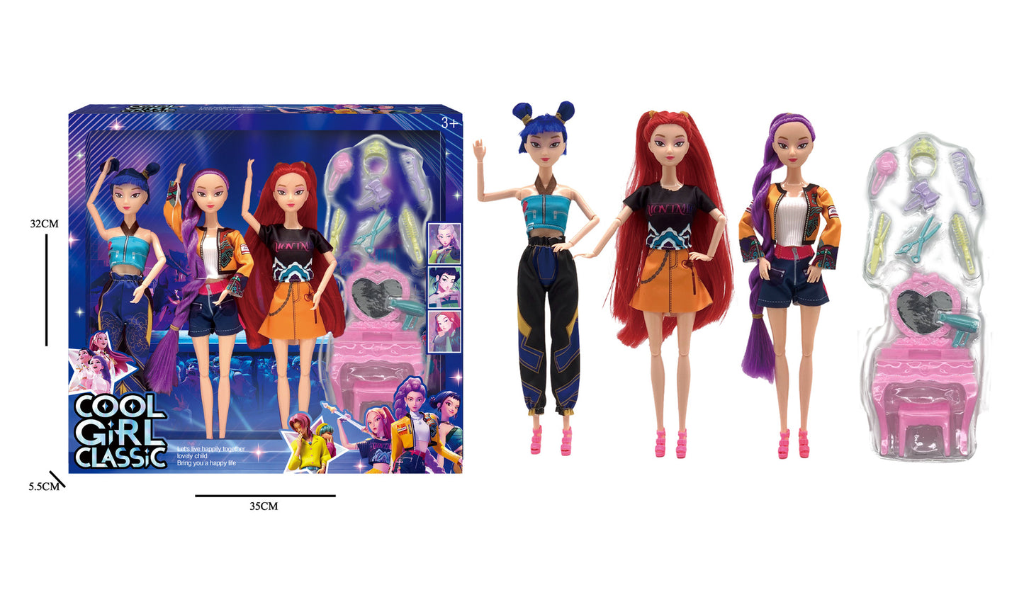 Kpop Demon Hunters Dolls Set Rumi Mira & Zoey Vinyl Figures Collectible Toy