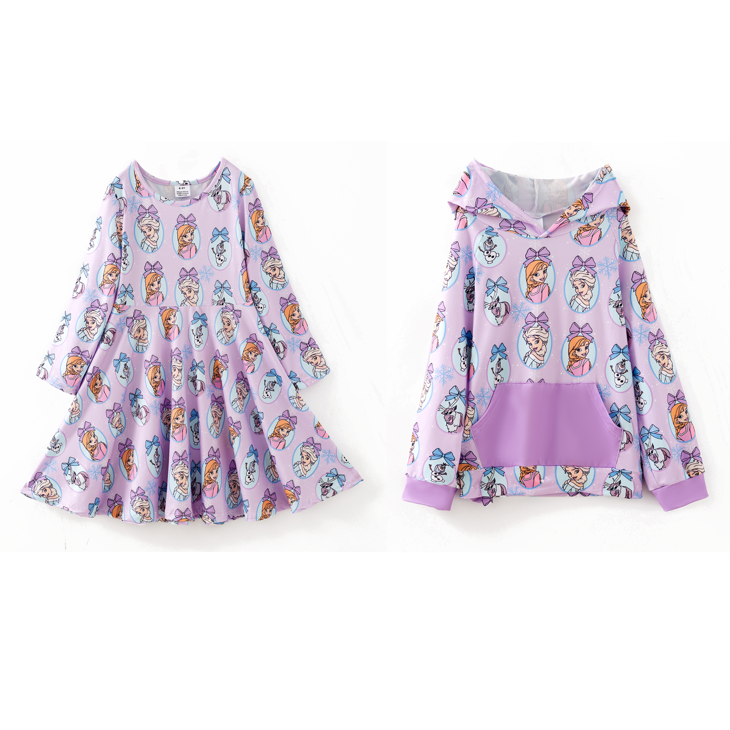 Girls 2025 Fall Kpop Demon Hunter Purple Dress & Hoodies