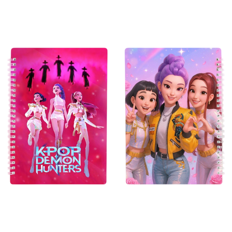 HUNTRX Demon Hunters Saga Boy Band Printed A5 Spiral Notebook Student School & Office Supplies