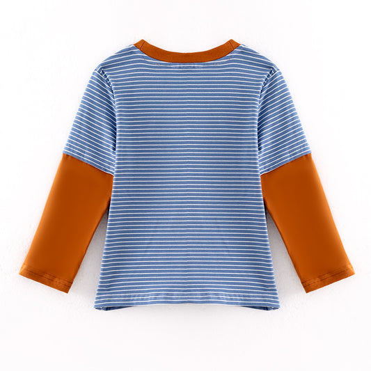 Boys Thanksgiving Turkey Football Chenille Patch Top