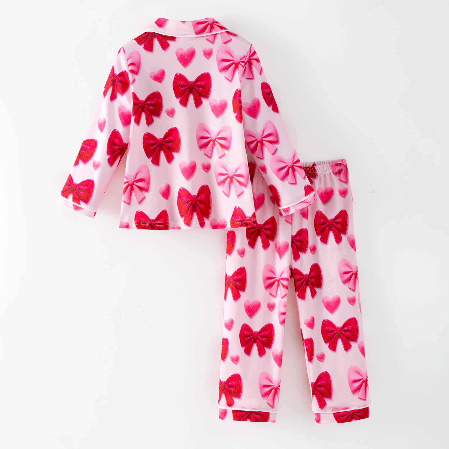 2026 Spring Valentine's Day Red Pink Bow Pajamas Set