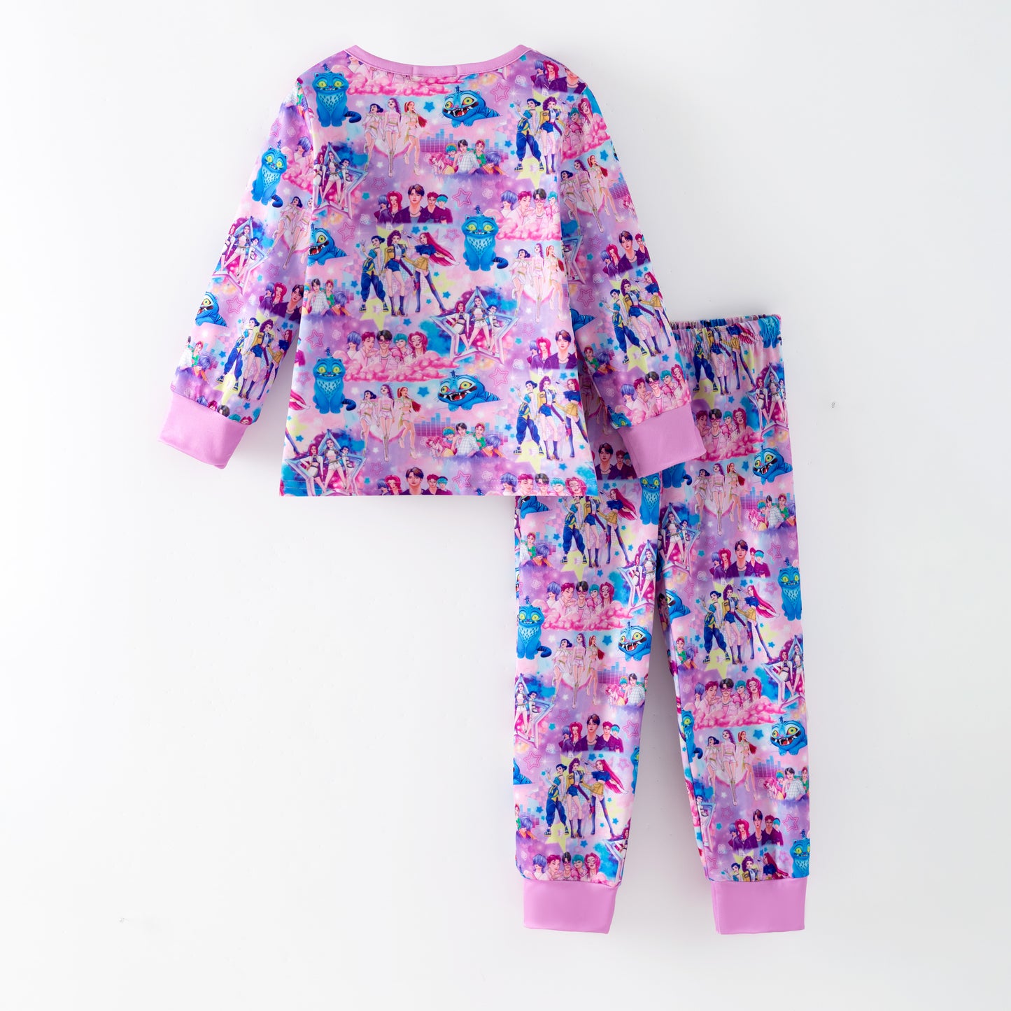 Girls Spring Kpop Demon Hunter Print Pajamas Set