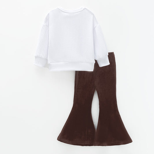 Girls Fall Thanksgiving GAMEDAY Football Bow Pant Set