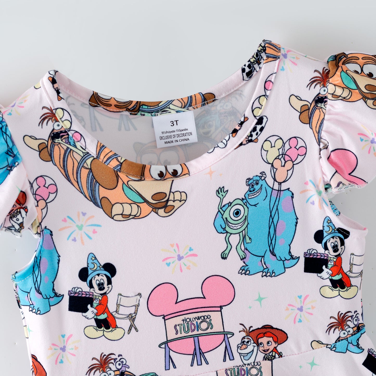 Girls Summer Cartoon Print Cute Twirl Dress