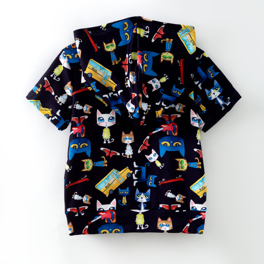 Boys Fall Halloween Pete The Cat Pocket Hoodies Milk Silk Top