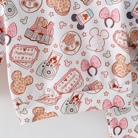 2026 Spring Character Cute Cartoon Print Sweatshirt Set