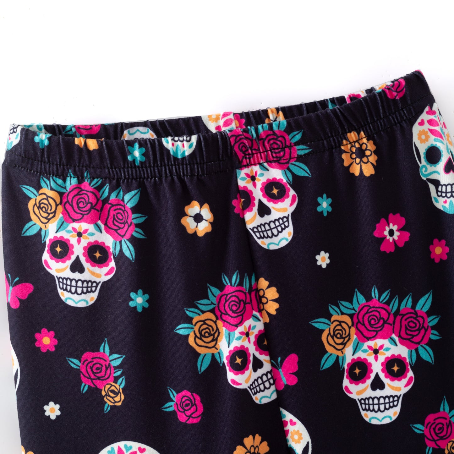 Girls Halloween Skull Milk Silk Soft Legging