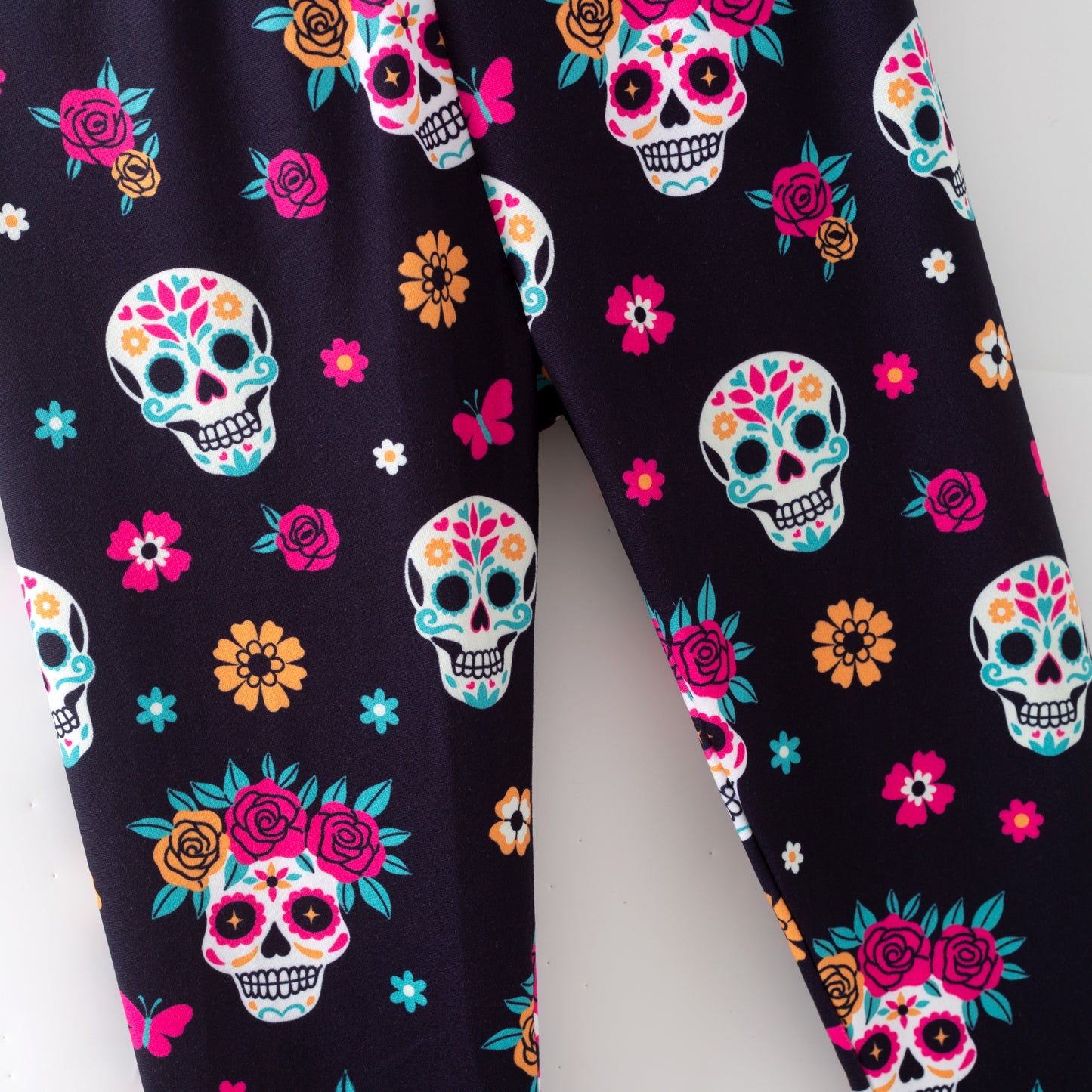 Girls Halloween Skull Milk Silk Soft Legging