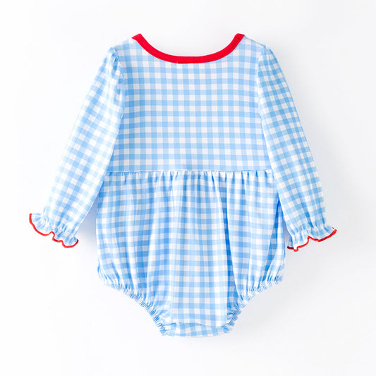 Baby Girls Christmas Santa Cookies Embroidery Smock Romper