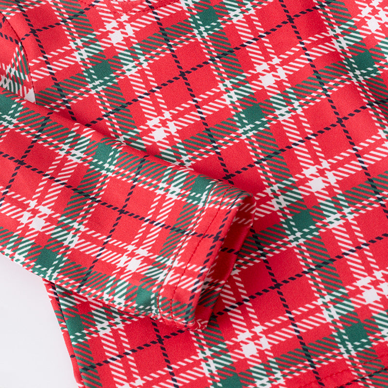 Baby Boys Christmas 2 Pieces Santa Embroidery Green Red Top With Romper