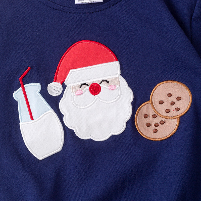 Boys 2 Pieces Christmas Santa Embroidery Boutique Pant Set