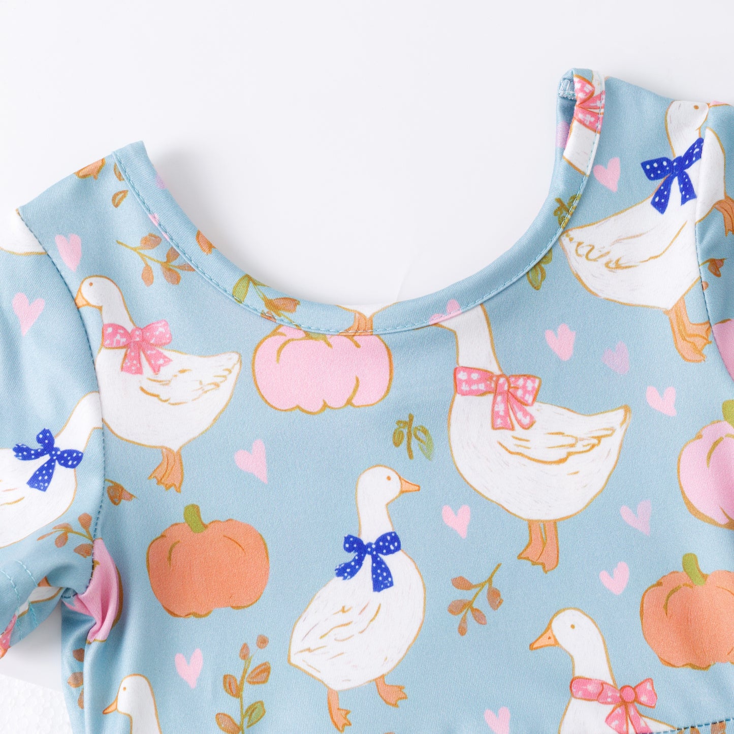 Girls Fall Halloween Gilly Goose Pumpkin Print Cute Twirl Dress