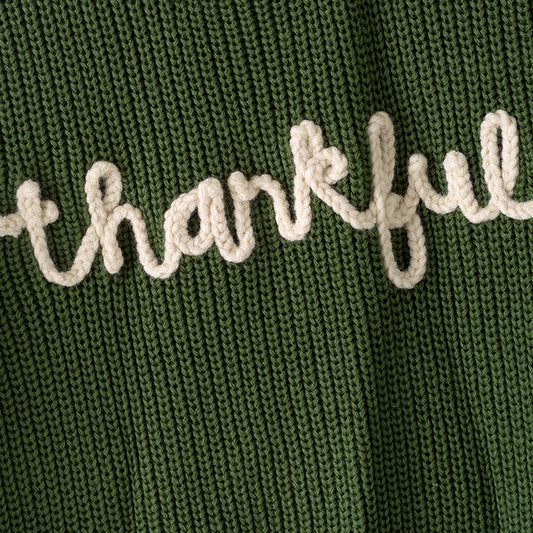 "Thankful" Knit Sweater – Cozy Fall Vibes for Thanksgiving