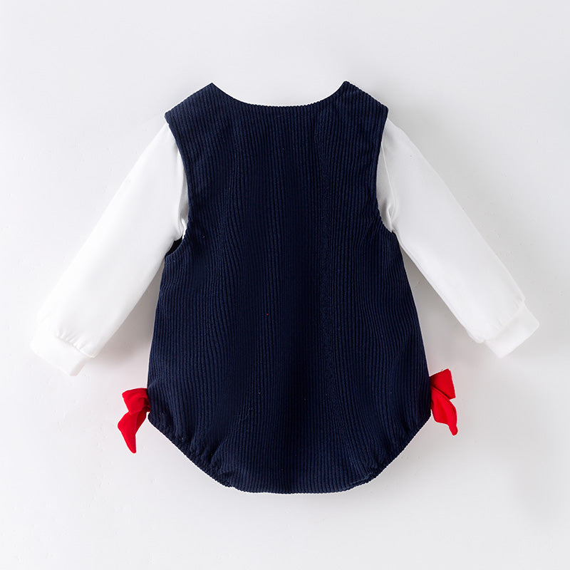 Gingerbread & Santa Corduroy Set – Baby Holiday Romper Outfit