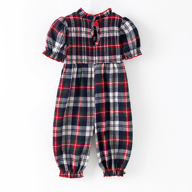 Christmas Sibling Matching Outfits – Red Plaid Smocked Collection