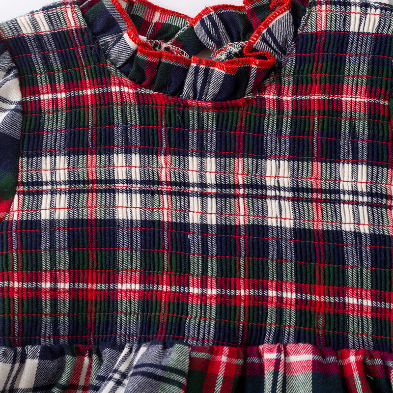 Christmas Sibling Matching Outfits – Red Plaid Smocked Collection