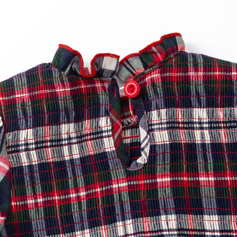 Christmas Sibling Matching Outfits – Red Plaid Smocked Collection