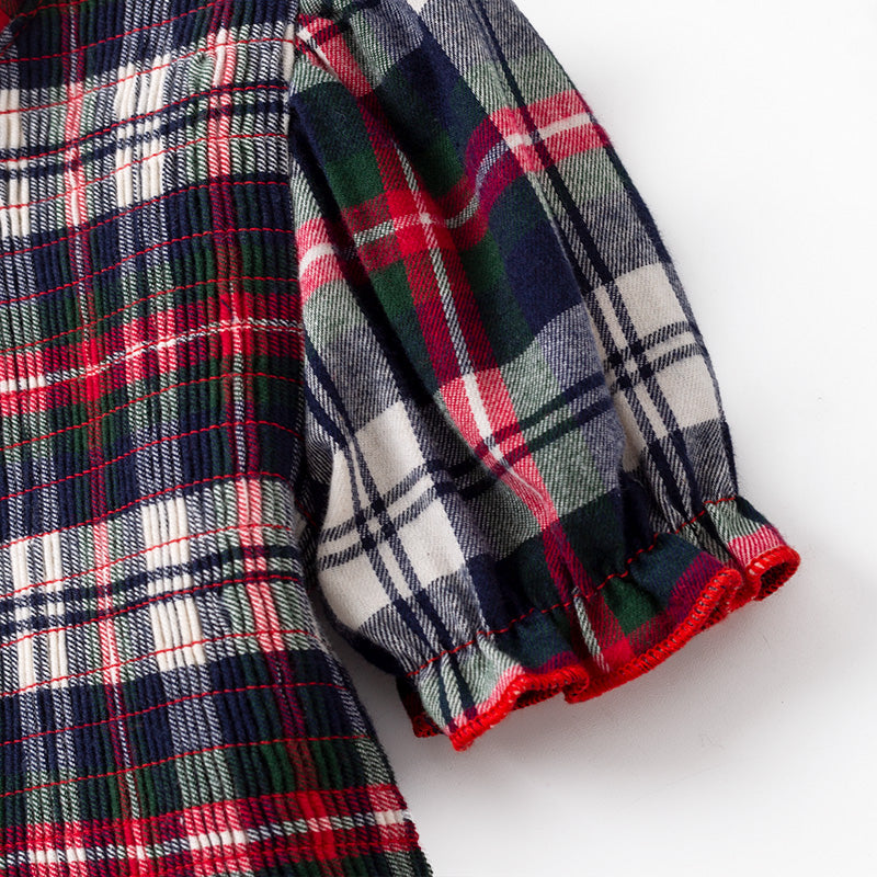 Christmas Sibling Matching Outfits – Red Plaid Smocked Collection
