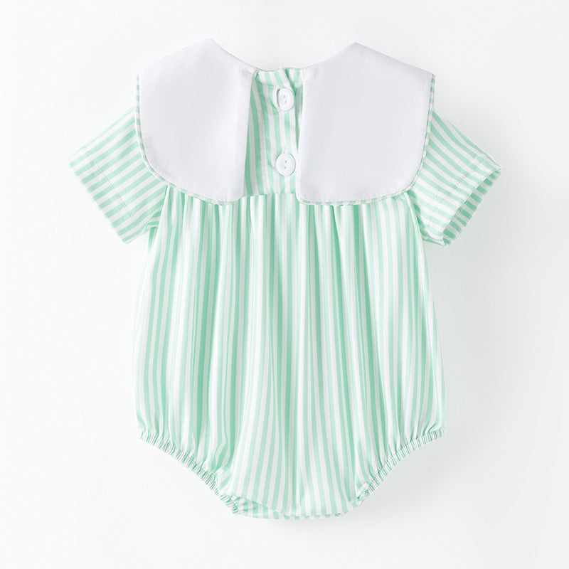 Christmas Kids Smocked Outfit Set – Santa Embroidery Green Sibling Collection