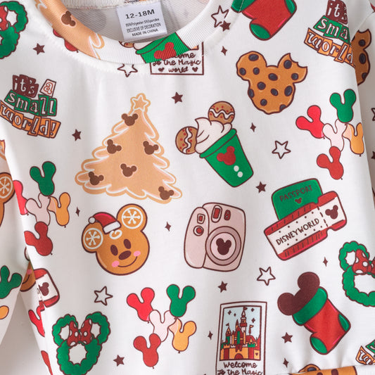 Christmas Long Sleeve Top & Shorts Set – Festive Sportswear for Kids