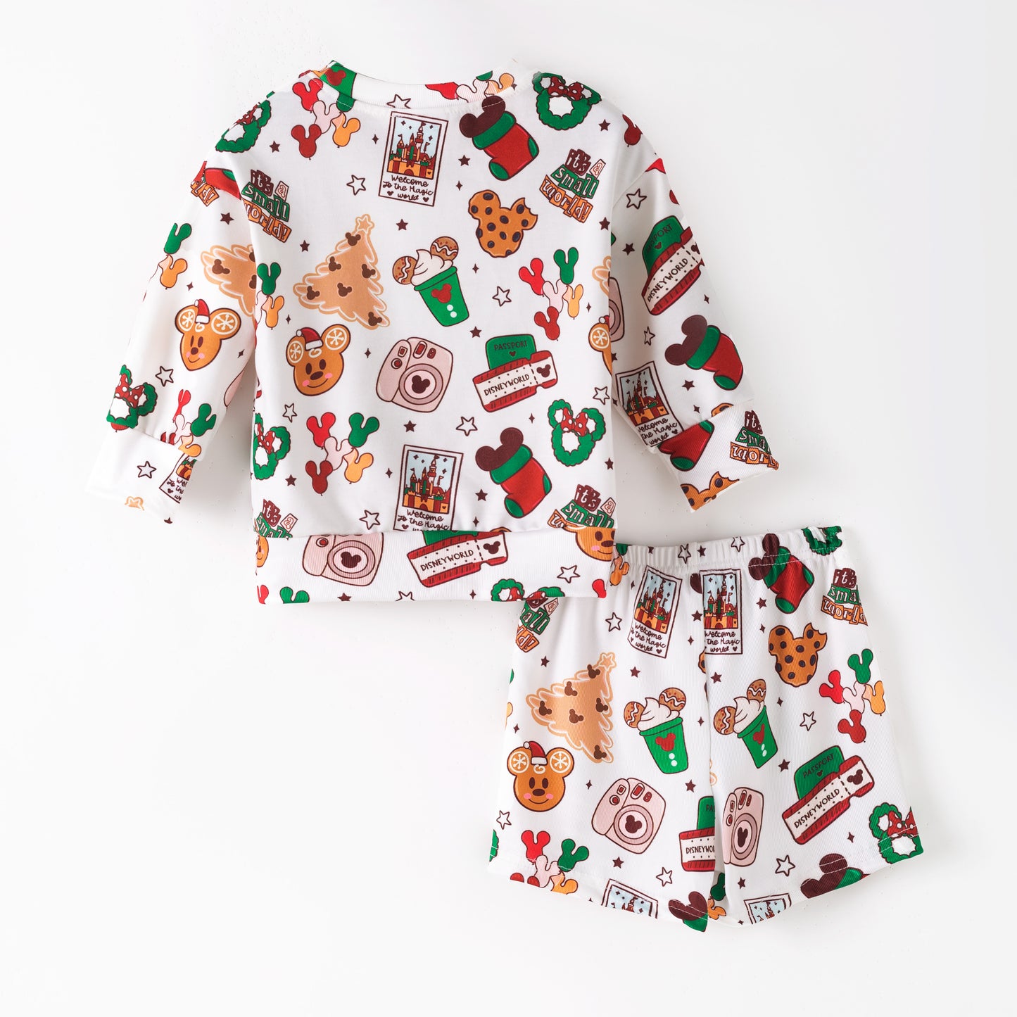 Christmas Long Sleeve Top & Shorts Set – Festive Sportswear for Kids