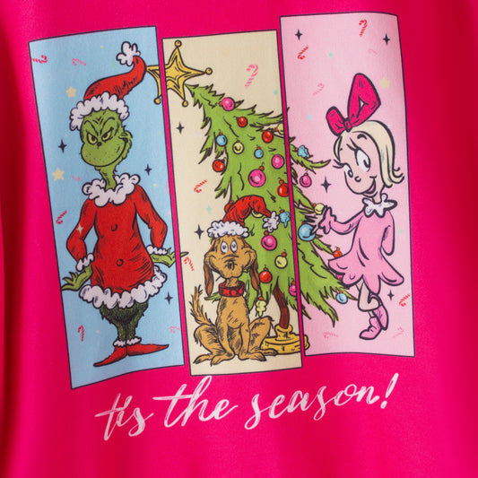 Girls Christmas Grinch Christmas Tree Long Sleeves Pant Set