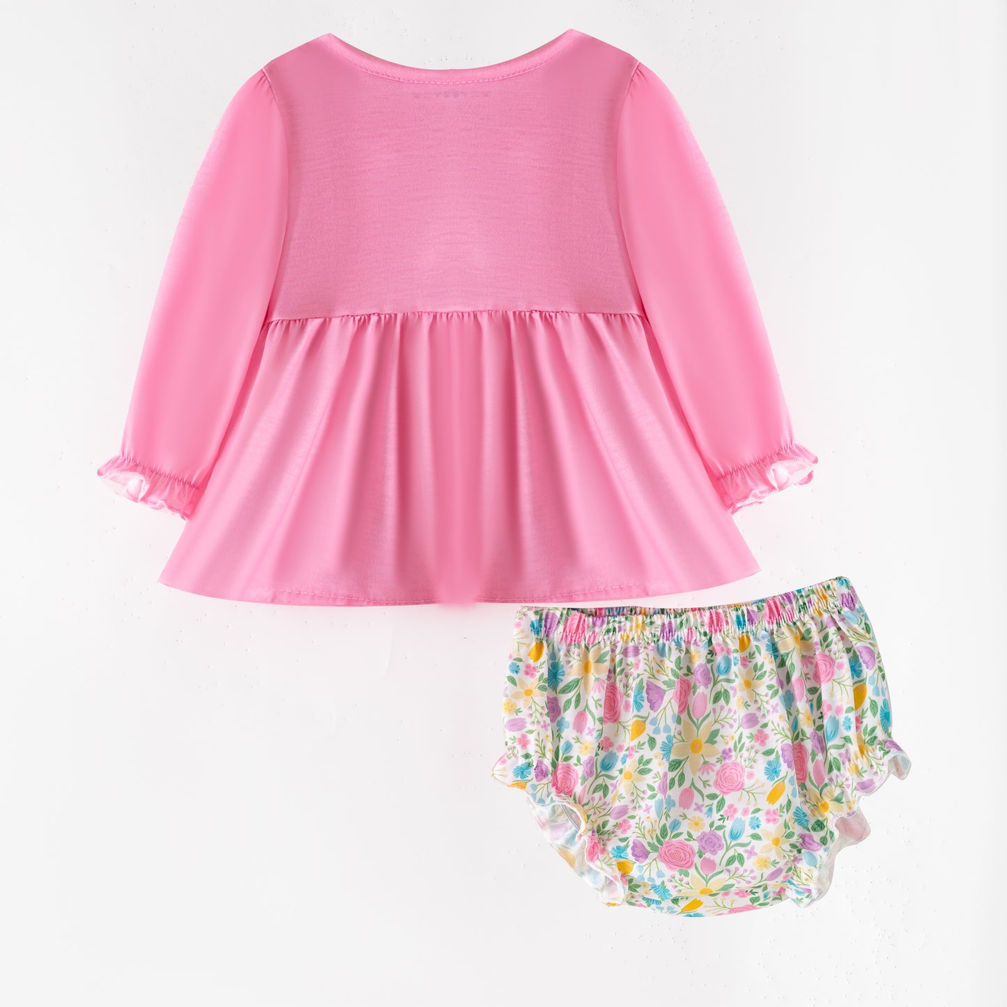 Girls Fall Halloween Pink Floral Pumpkin Embroidery Sibling Outfits