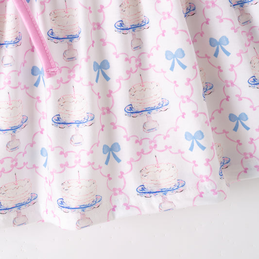 Girls Summer Fall BRITHDAY GIRL Embroidered Smock Dress