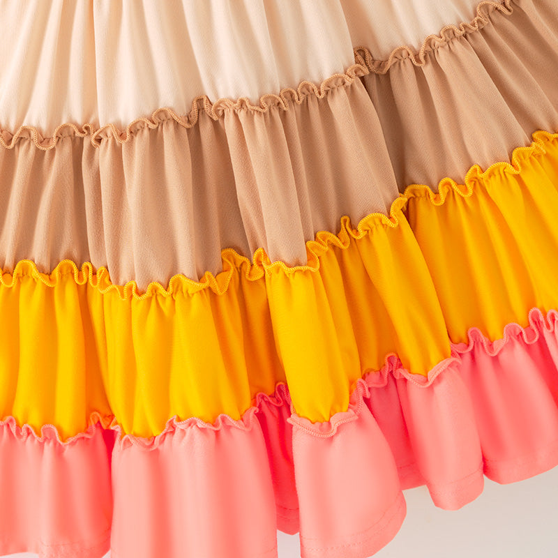 Mommy&Me Fall Autumn Pink Yellow Begie Smocked Maxi Dress