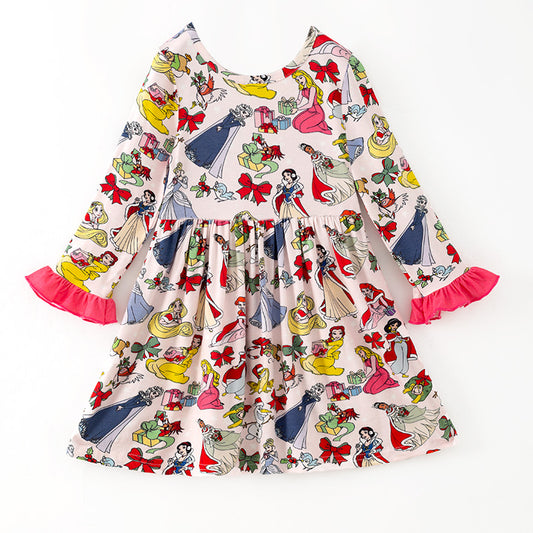 Girls Christmas Winter Princess Princess Long Sleeves Dress