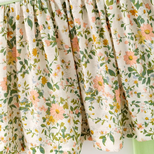 Girls Fall "GOD IS GOOD" Smocked Embroidery Green Floral Pant Set